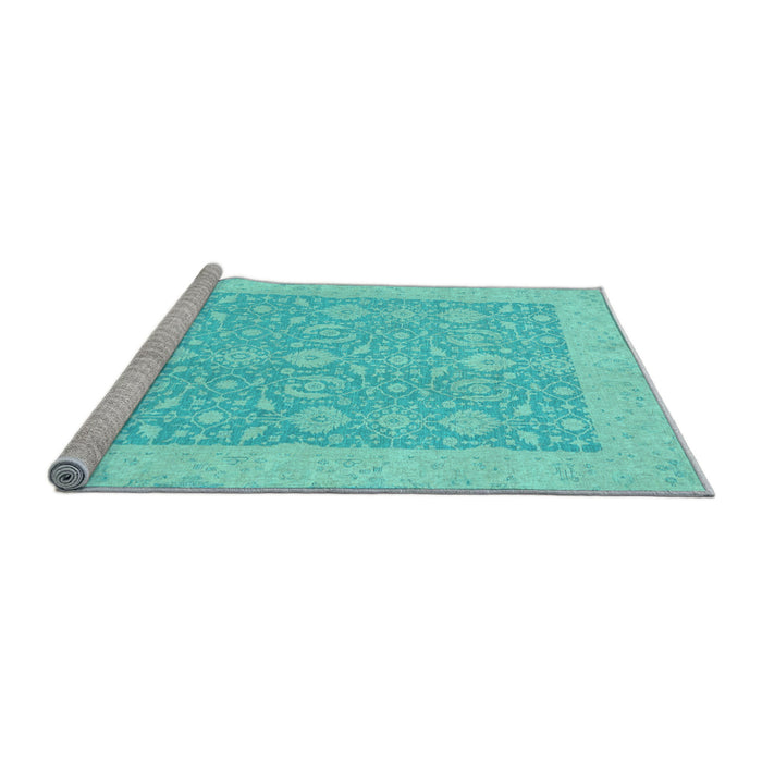 Sideview of Machine Washable Oriental Light Blue Traditional Rug, wshabs2780lblu
