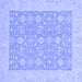 Square Oriental Blue Traditional Rug, abs2780blu