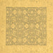 Square Oriental Brown Traditional Rug, abs2780brn