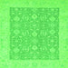 Square Machine Washable Oriental Green Traditional Area Rugs, wshabs2780grn