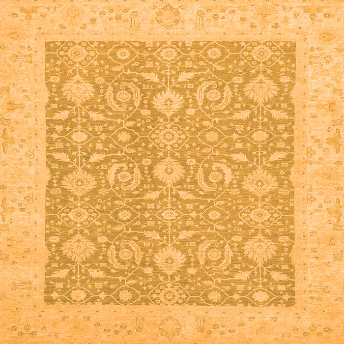 Square Machine Washable Oriental Orange Traditional Area Rugs, wshabs2780org