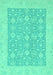 Machine Washable Oriental Turquoise Traditional Area Rugs, wshabs2780turq