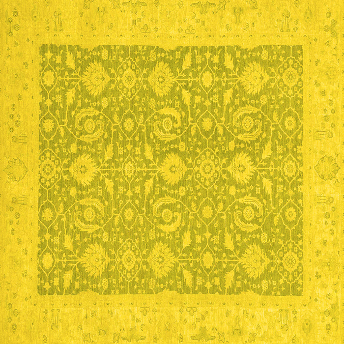 Square Oriental Yellow Traditional Rug, abs2780yw