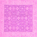 Square Oriental Pink Traditional Rug, abs2780pnk