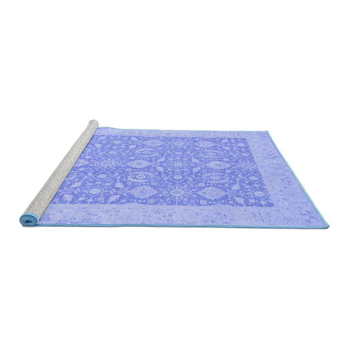 Sideview of Machine Washable Oriental Blue Traditional Rug, wshabs2780blu