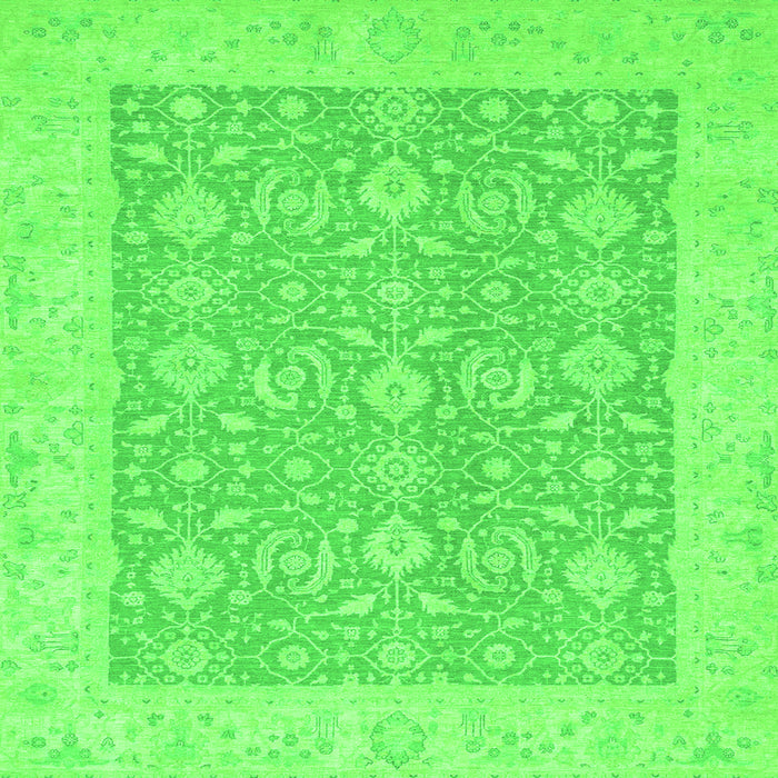 Square Oriental Green Traditional Rug, abs2780grn