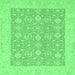 Square Oriental Emerald Green Traditional Rug, abs2780emgrn