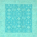 Square Oriental Light Blue Traditional Rug, abs2780lblu