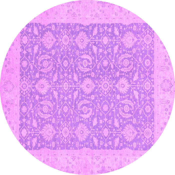 Round Machine Washable Oriental Purple Traditional Area Rugs, wshabs2780pur