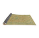 Sideview of Abstract Metallic Gold Modern Rug, abs2781