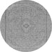 Round Abstract Gray Modern Rug, abs2781gry