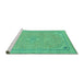 Sideview of Machine Washable Abstract Turquoise Modern Area Rugs, wshabs2781turq