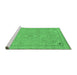 Sideview of Machine Washable Abstract Emerald Green Modern Area Rugs, wshabs2781emgrn