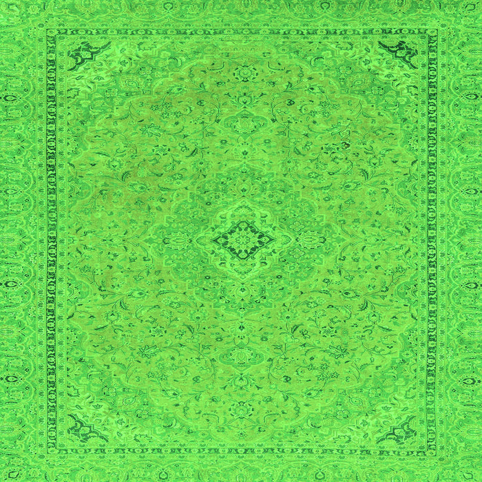 Square Abstract Green Modern Rug, abs2781grn