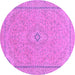 Round Machine Washable Abstract Purple Modern Area Rugs, wshabs2781pur