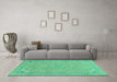 Machine Washable Abstract Turquoise Modern Area Rugs in a Living Room,, wshabs2781turq