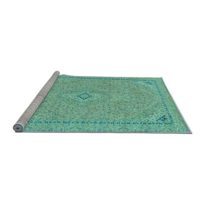 Sideview of Machine Washable Abstract Light Blue Modern Rug, wshabs2781lblu