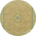 Round Abstract Metallic Gold Modern Rug, abs2781