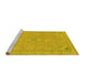 Sideview of Machine Washable Abstract Yellow Modern Rug, wshabs2781yw