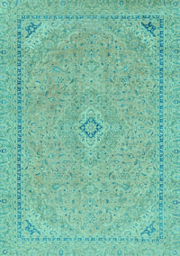 Abstract Light Blue Modern Rug, abs2781lblu