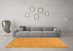 Machine Washable Abstract Orange Modern Area Rugs in a Living Room, wshabs2781org