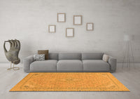 Machine Washable Abstract Orange Modern Rug, wshabs2781org