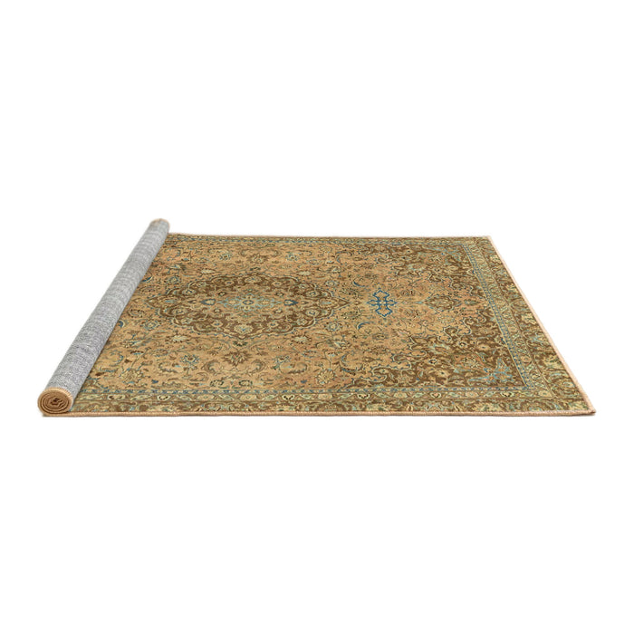 Sideview of Machine Washable Abstract Light Brown Rug, wshabs2782