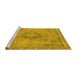 Sideview of Machine Washable Abstract Yellow Modern Rug, wshabs2782yw