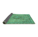 Sideview of Abstract Turquoise Modern Rug, abs2782turq