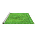 Sideview of Machine Washable Abstract Green Modern Area Rugs, wshabs2782grn