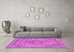 Machine Washable Abstract Purple Modern Area Rugs in a Living Room, wshabs2782pur