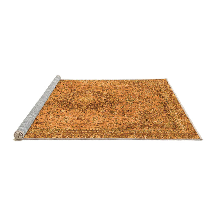 Sideview of Machine Washable Abstract Orange Modern Area Rugs, wshabs2782org
