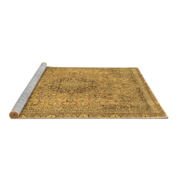 Sideview of Machine Washable Abstract Brown Modern Rug, wshabs2782brn
