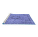 Sideview of Machine Washable Abstract Blue Modern Rug, wshabs2782blu