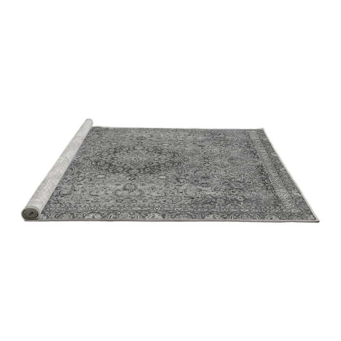 Sideview of Machine Washable Abstract Gray Modern Rug, wshabs2782gry