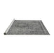 Sideview of Machine Washable Abstract Gray Modern Rug, wshabs2782gry