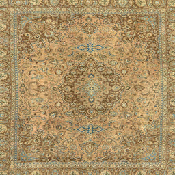 Square Machine Washable Abstract Light Brown Rug, wshabs2782