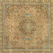 Square Machine Washable Abstract Light Brown Rug, wshabs2782