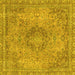 Square Machine Washable Abstract Yellow Modern Rug, wshabs2782yw