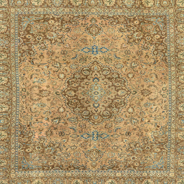 Square Abstract Light Brown Modern Rug, abs2782