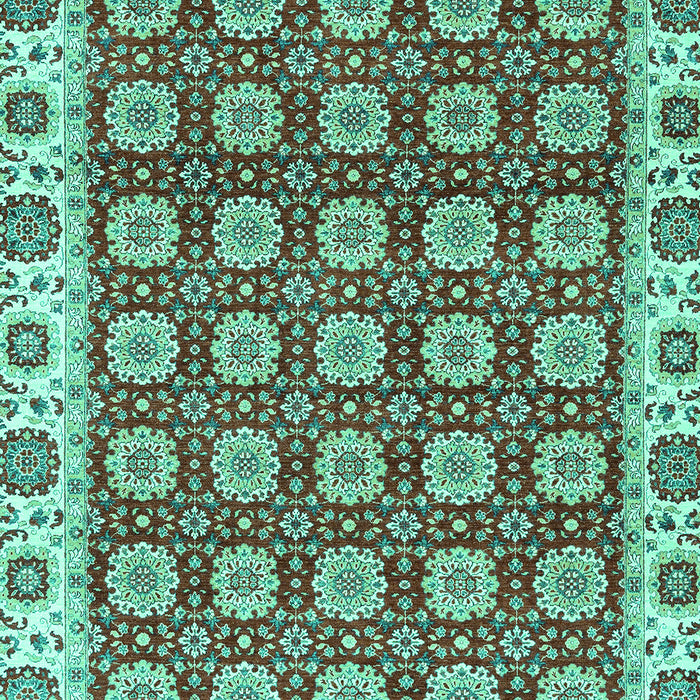 Machine Washable Oriental Turquoise Traditional Area Rugs, wshabs2783turq