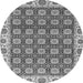 Round Oriental Gray Traditional Rug, abs2783gry