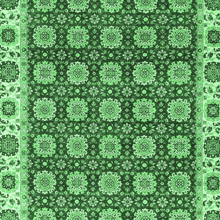 Machine Washable Oriental Emerald Green Traditional Area Rugs, wshabs2783emgrn