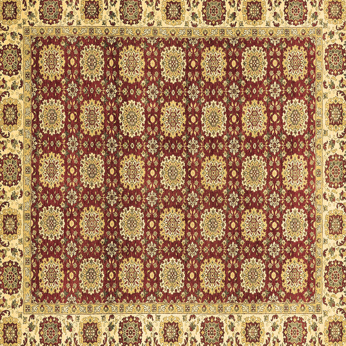 Square Machine Washable Oriental Brown Traditional Rug, wshabs2783brn