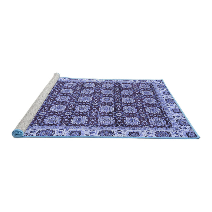 Sideview of Machine Washable Oriental Blue Traditional Rug, wshabs2783blu