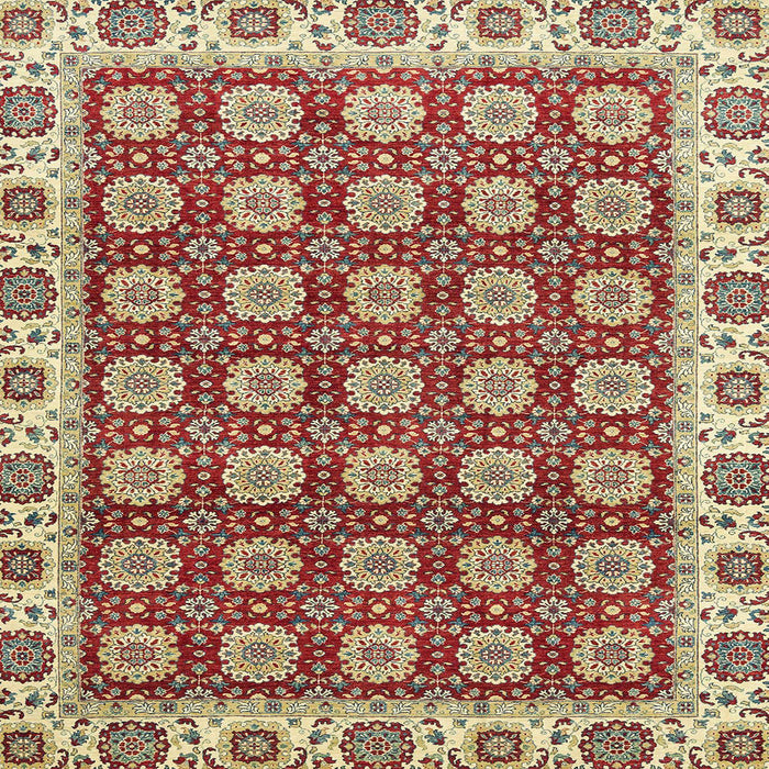 Square Abstract Red Oriental Rug, abs2783