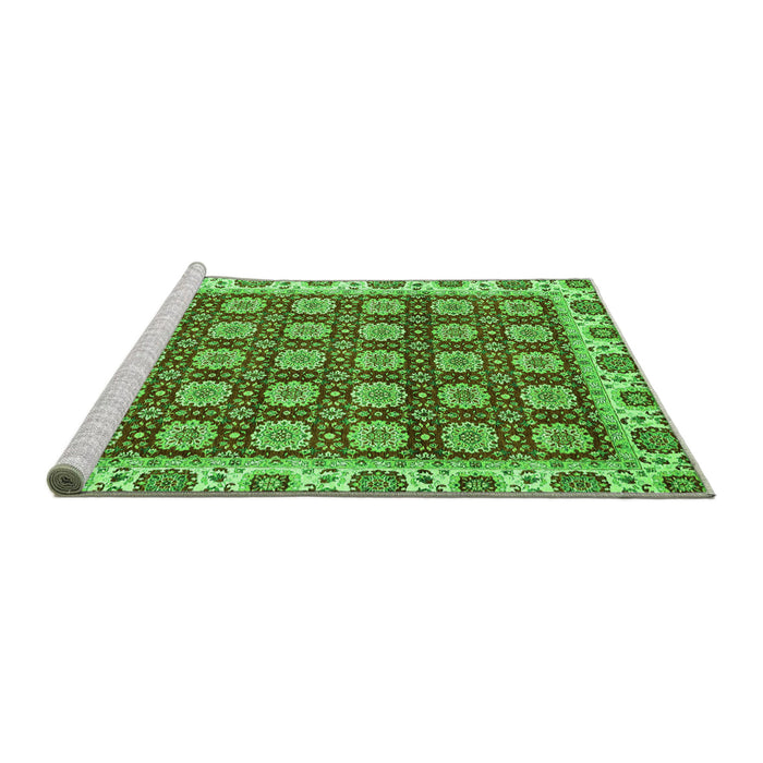 Sideview of Machine Washable Oriental Green Traditional Area Rugs, wshabs2783grn