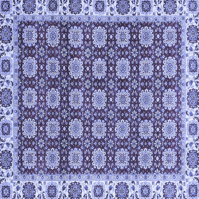 Square Machine Washable Oriental Blue Traditional Rug, wshabs2783blu