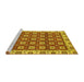 Sideview of Machine Washable Oriental Yellow Traditional Rug, wshabs2783yw