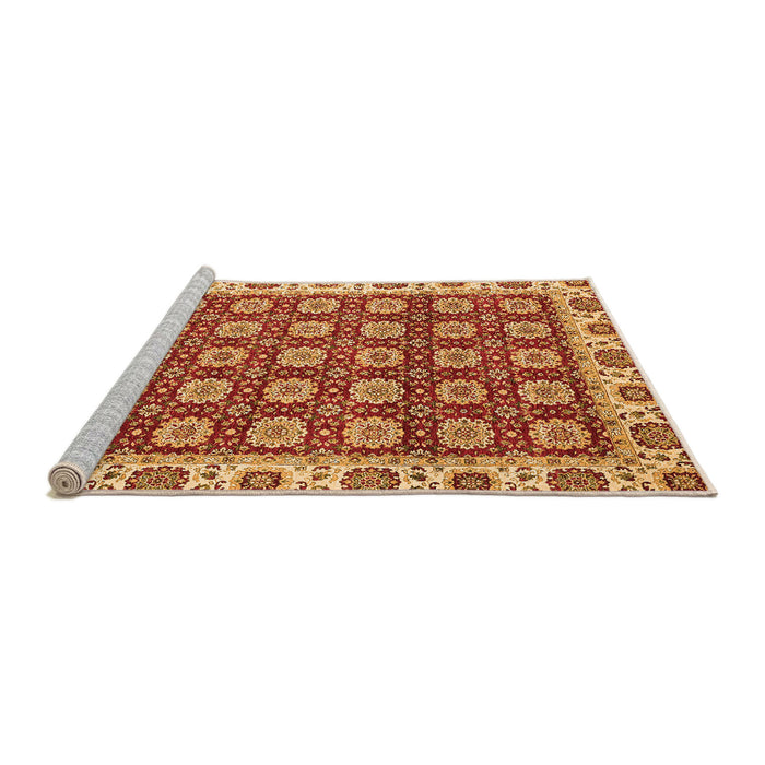 Sideview of Machine Washable Oriental Orange Traditional Area Rugs, wshabs2783org